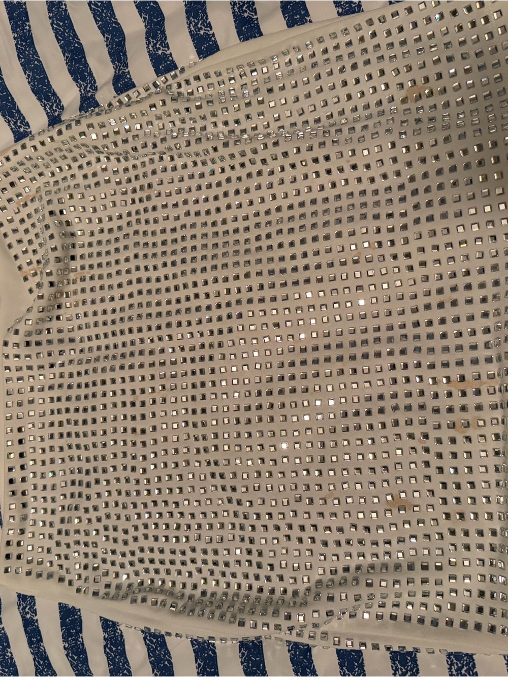 White Studded Mesh skirt with Silver Square Studs